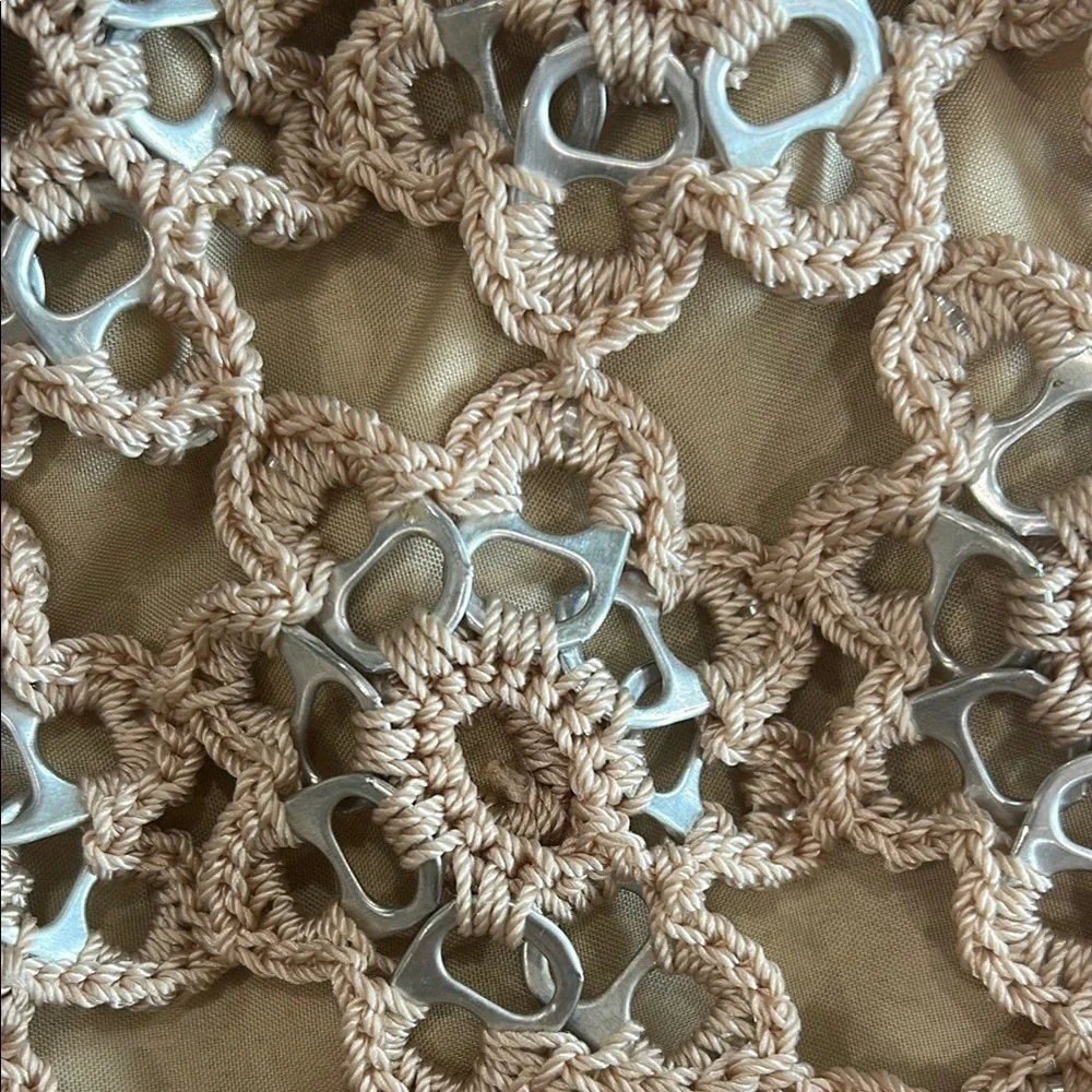 Vintage Elegant Crochet Lace Handbag With Soda Can Tabs